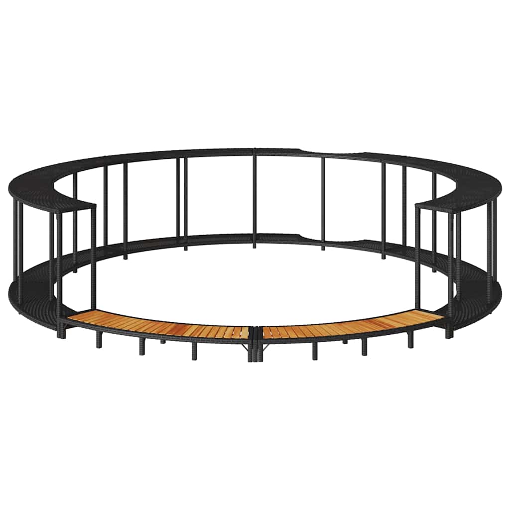 vidaXL Whirlpool-Umrandung mit Stauraum Holztreppe Schwarz Poly Rattan - Image 5