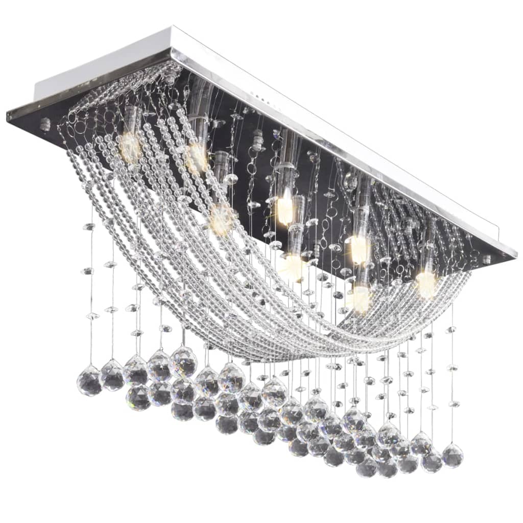 Weiße Deckenlampe mit funkelnden Glasperlen 8 x G9 29 cm - Image 5