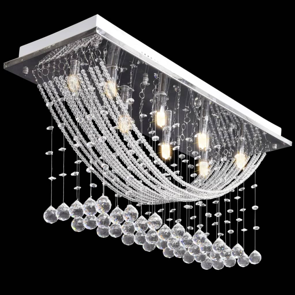 Weiße Deckenlampe mit funkelnden Glasperlen 8 x G9 29 cm - Image 4