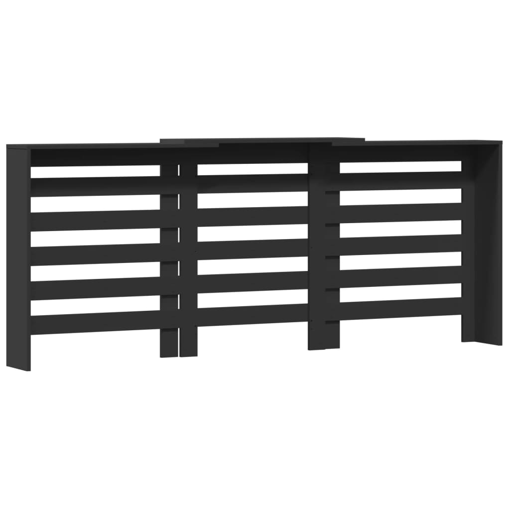 vidaXL Heizkörperverkleidung Schwarz 205x21,5x83,5 cm Holzwerkstoff - Image 5