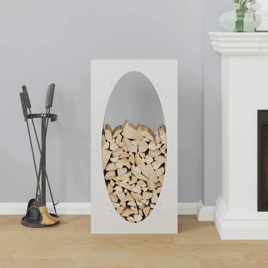 vidaXL Brennholzregal Weiß 50x23x100 cm Kaltgewalzter Stahl - Image 3