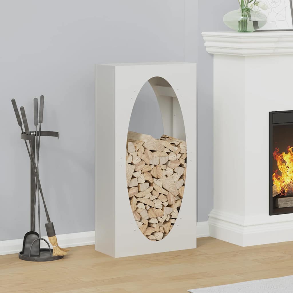 vidaXL Brennholzregal Weiß 50x23x100 cm Kaltgewalzter Stahl