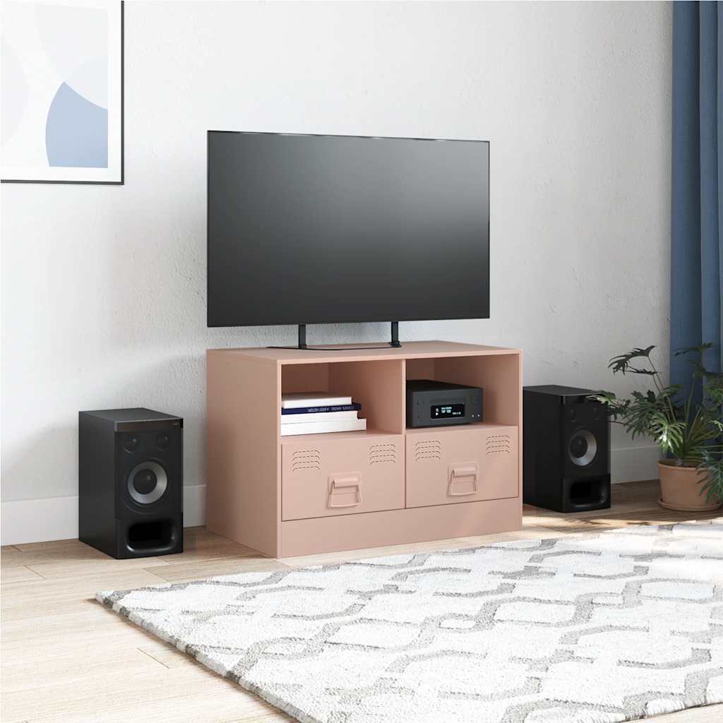 vidaXL TV-Schrank Rosa 67x39x44 cm Stahl - Image 3