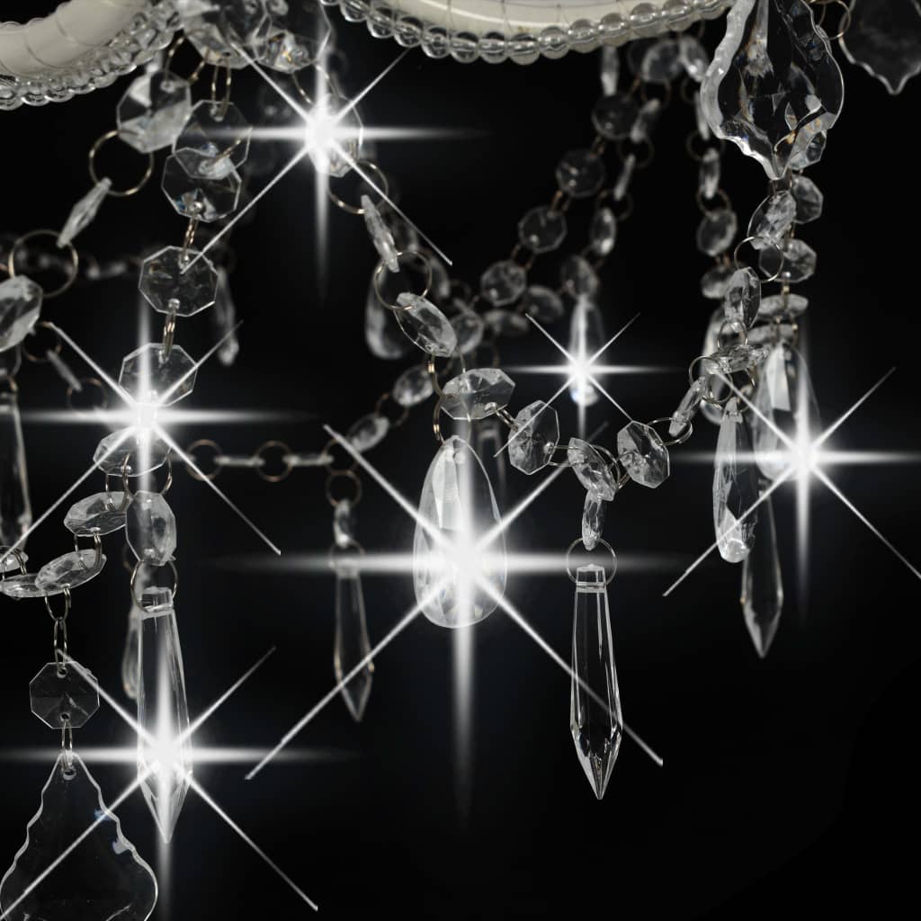 vidaXL Kronleuchter 2-lagig Weiß 15×E14-Glühbirnen - Image 6