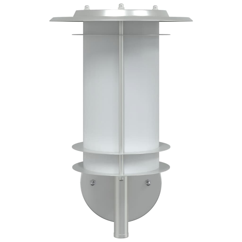 vidaXL Außenwandleuchten 2 Stk. Silbern Edelstahl - Image 4