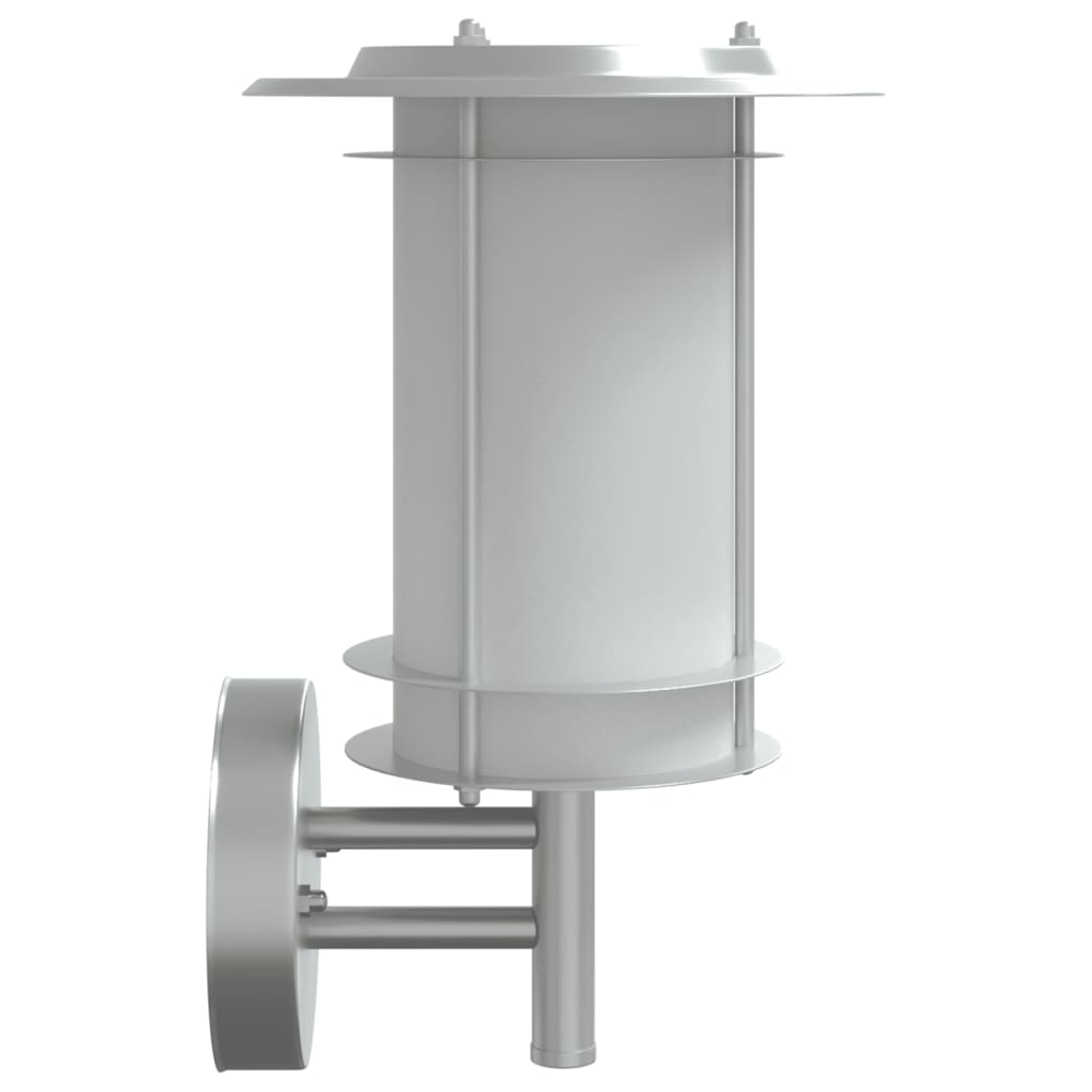 vidaXL Außenwandleuchten 2 Stk. Silbern Edelstahl - Image 5