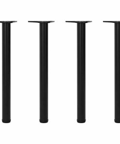 4x höhenverstellbares Tischbein Schwarz 710 mm