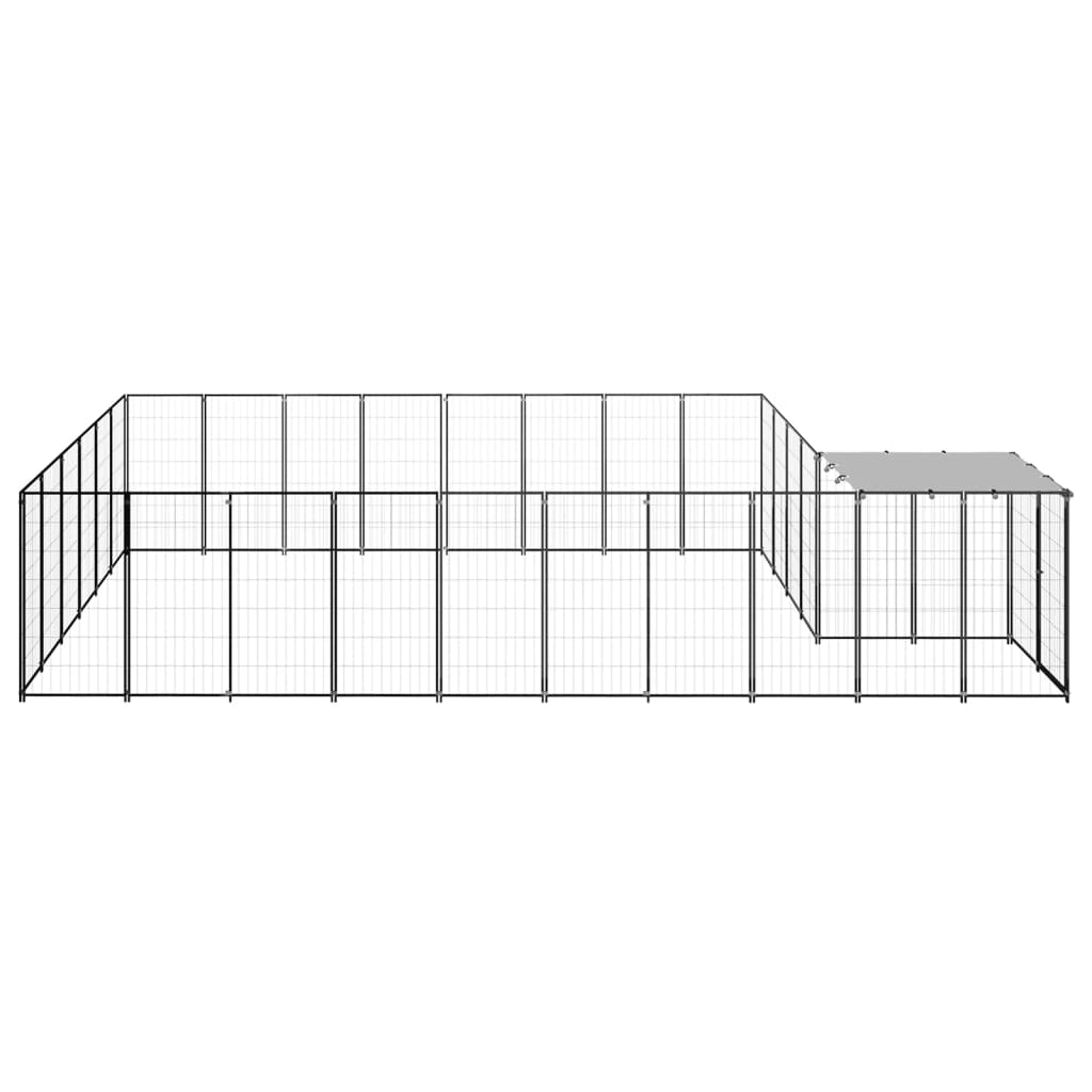 vidaXL Hundezwinger Schwarz 15,73 m² Stahl - Image 3