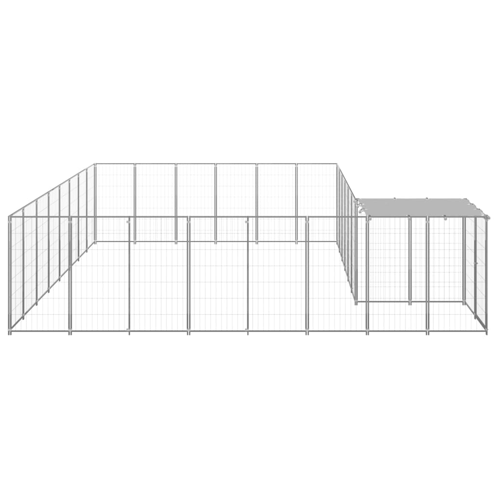 vidaXL Hundezwinger Silbern 15,73 m² Stahl - Image 3