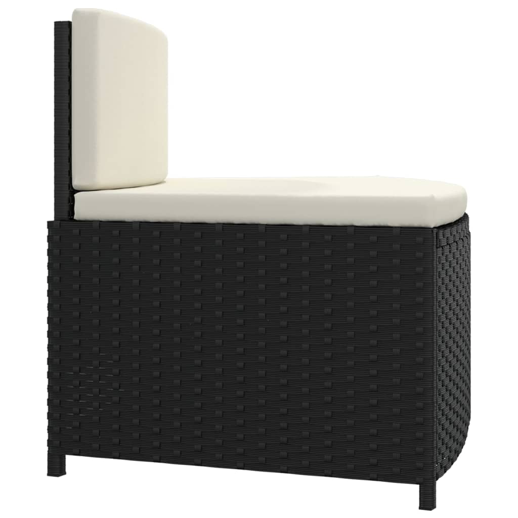 vidaXL Whirlpool-Bänke mit Auflagen 2 Stk. Schwarz Poly-Rattan - Image 6