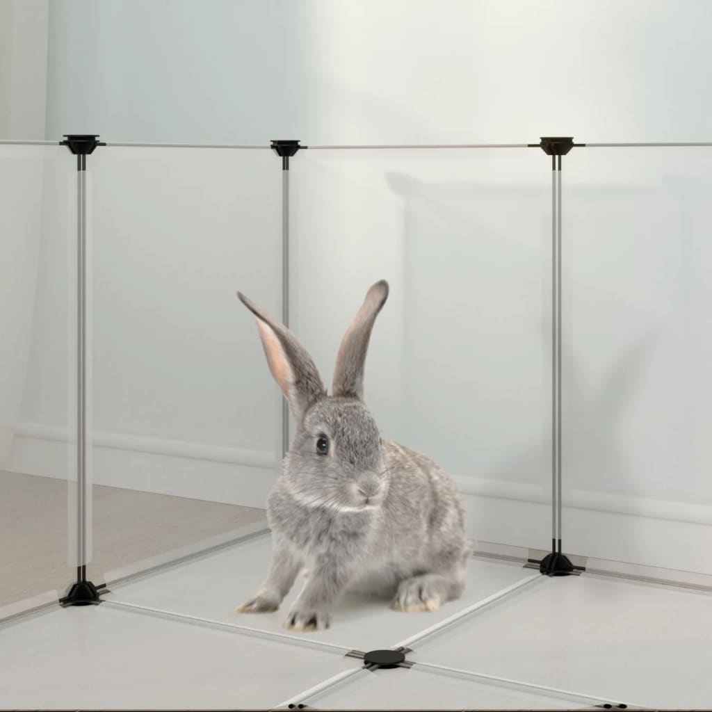 vidaXL Kleintierkäfig Transparent 144x74x46,5 cm PP und Stahl - Image 6