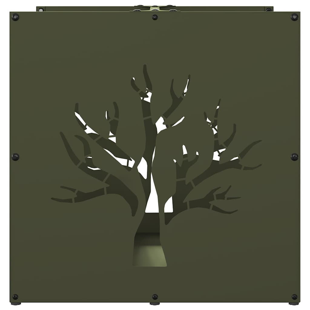 vidaXL Brennholzregal Olivgrün 40x40x40 cm Kaltgewalzter Stahl - Image 6