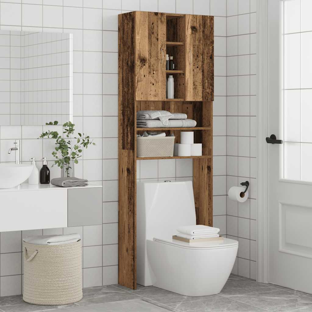 vidaXL Waschmaschinenschrank Altholz-Optik 64x25,5x190 cm - Image 5