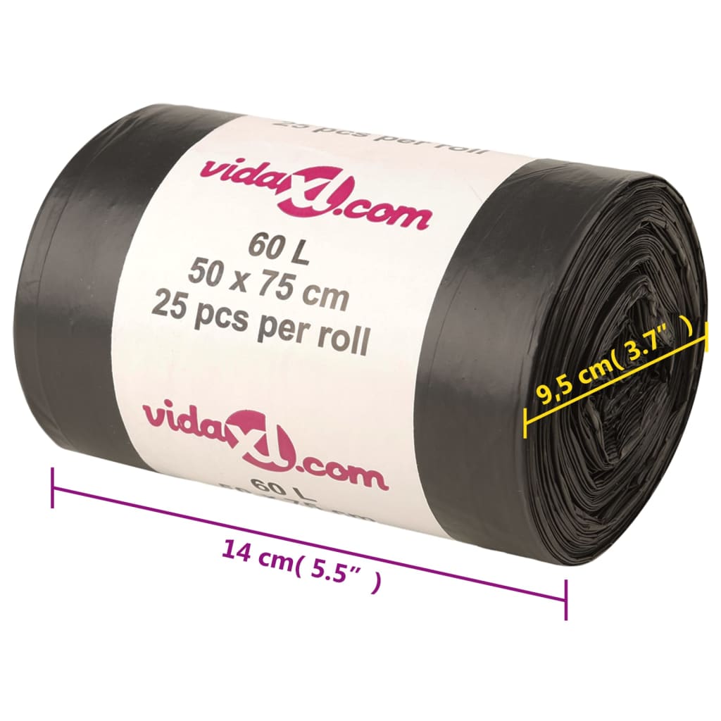vidaXL Müllsäcke 250 Stk. Schwarz 60 L - Image 6
