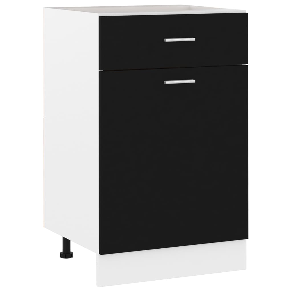 vidaXL Schubunterschrank Lyon Schwarz 50x46x81,5 cm Holzwerkstoff
