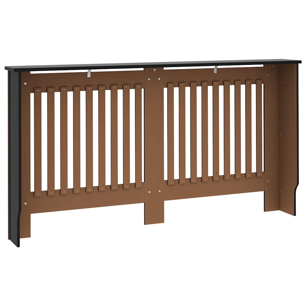 vidaXL Heizkörperverkleidung Schwarz 152x19x81,5 cm MDF - Image 6