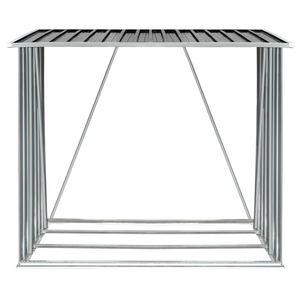 vidaXL Brennholzlager Verzinkter Stahl 163 x 83 x 154 cm Anthrazit - Image 5