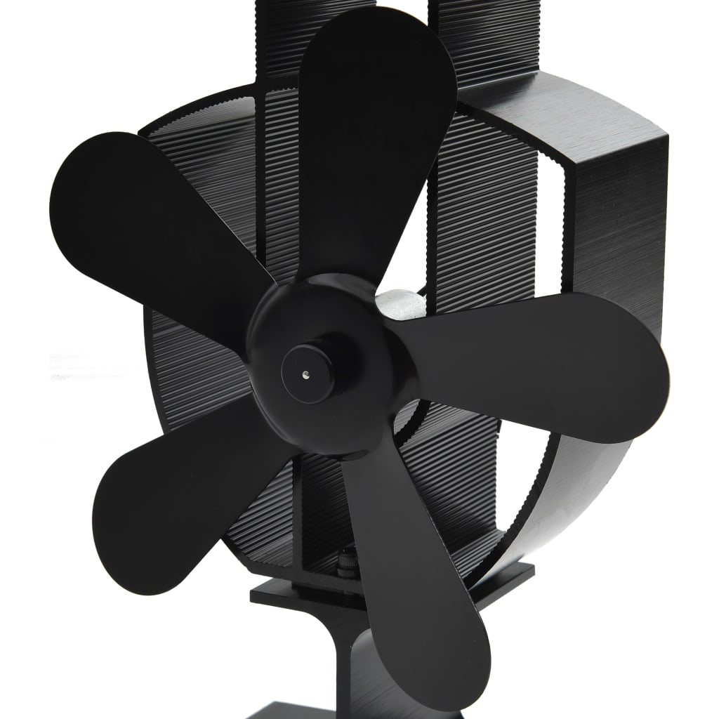 vidaXL Ofenventilator Wärmebetrieben 5 Blätter Schwarz - Image 5