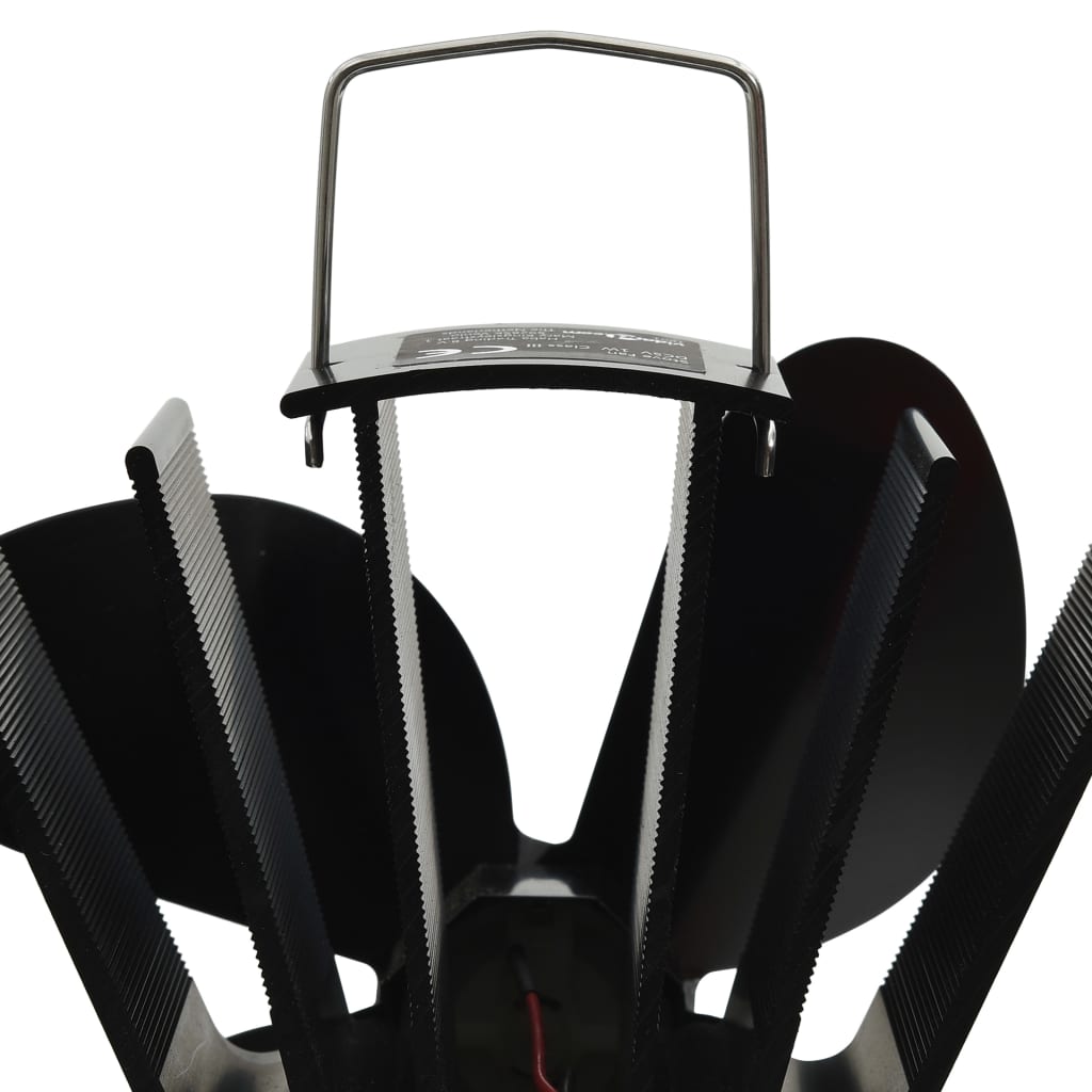 vidaXL Ofenventilator Wärmebetrieben 4 Blätter Schwarz - Image 6