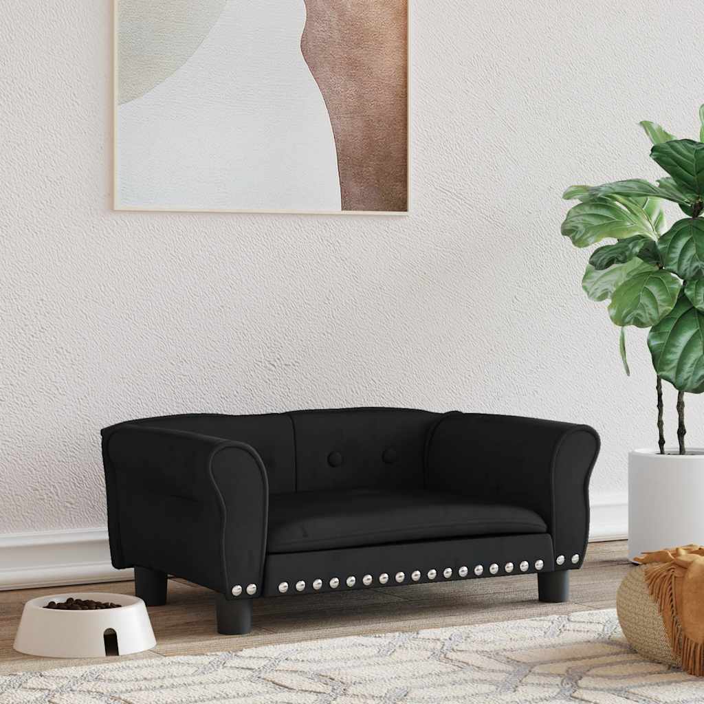 vidaXL Hundebett Schwarz 70x45x30 cm Samt