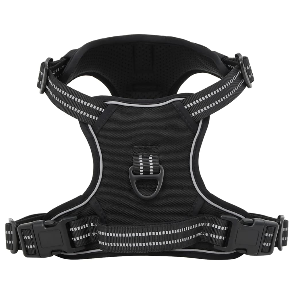 vidaXL Hundegeschirr mit Leine & Halsband Verstellbar Schwarz XL