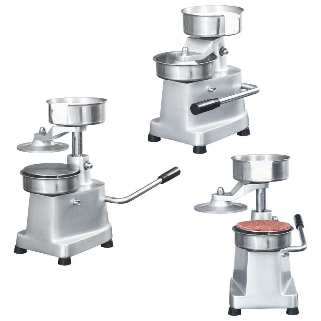 vidaXL Hamburgerpresse mit 500 Trennpapieren Aluminium 13 cm