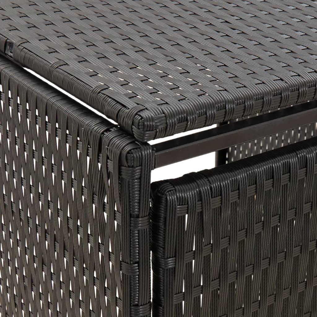 vidaXL Mülltonnenbox für 1 Tonne Schwarz 70x80x117 cm Poly Rattan - Image 6