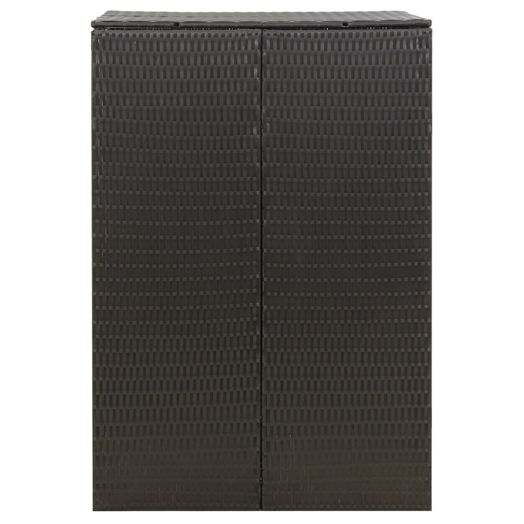 vidaXL Mülltonnenbox für 1 Tonne Schwarz 70x80x117 cm Poly Rattan - Image 5