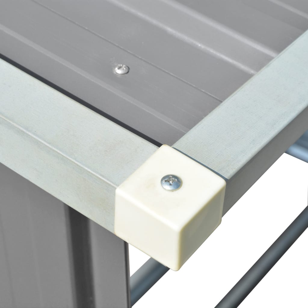 vidaXL Brennholzlager Verzinkter Stahl 163 x 83 x 154 cm Grau - Image 6