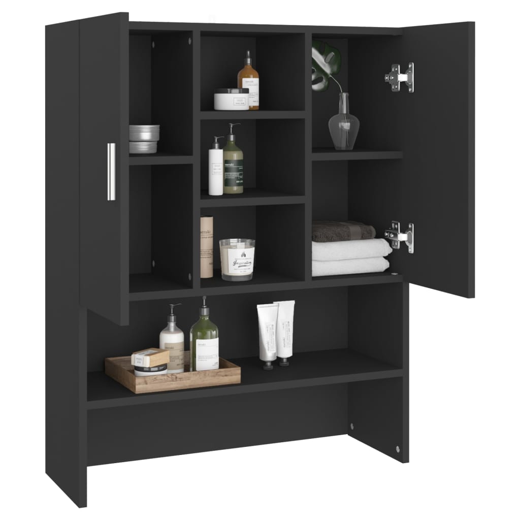 vidaXL Waschmaschinenschrank Schwarz 70,5x25,5x90 cm - Image 6