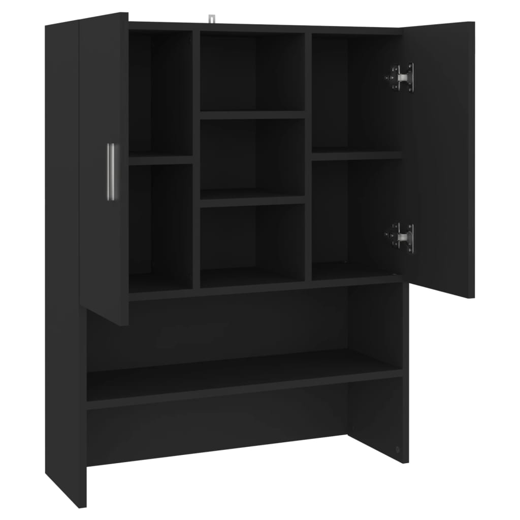 vidaXL Waschmaschinenschrank Schwarz 70,5x25,5x90 cm - Image 5