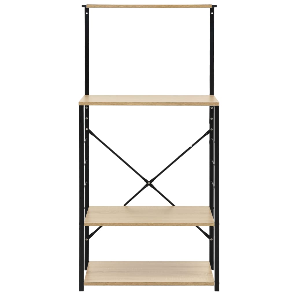 vidaXL Mikrowellenregal Schwarz Eiche 60x39,6x123 cm Holzwerkstoff - Image 3