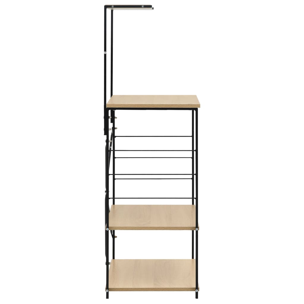 vidaXL Mikrowellenregal Schwarz Eiche 60x39,6x123 cm Holzwerkstoff - Image 4