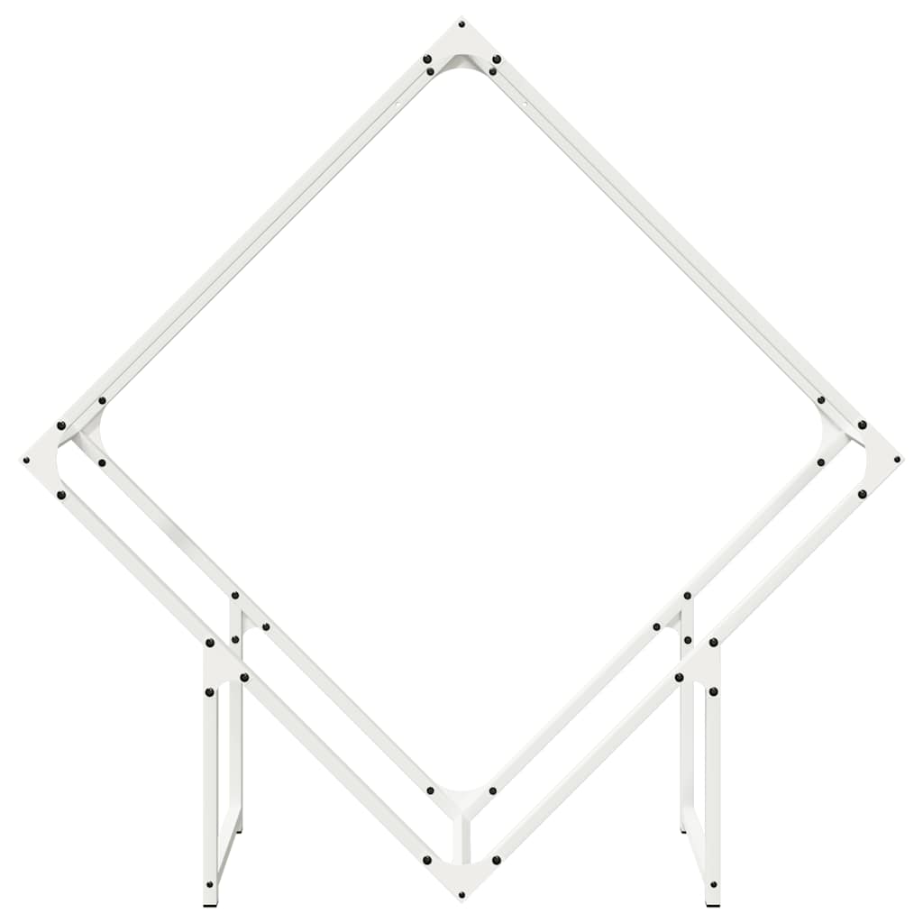 vidaXL Brennholzregal Weiß 100x25x100 cm Kaltgewalzter Stahl - Image 5