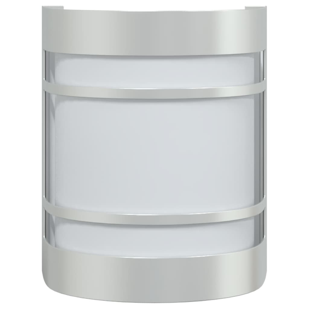 vidaXL Außenwandleuchten 2 Stk. Silbern Edelstahl - Image 4