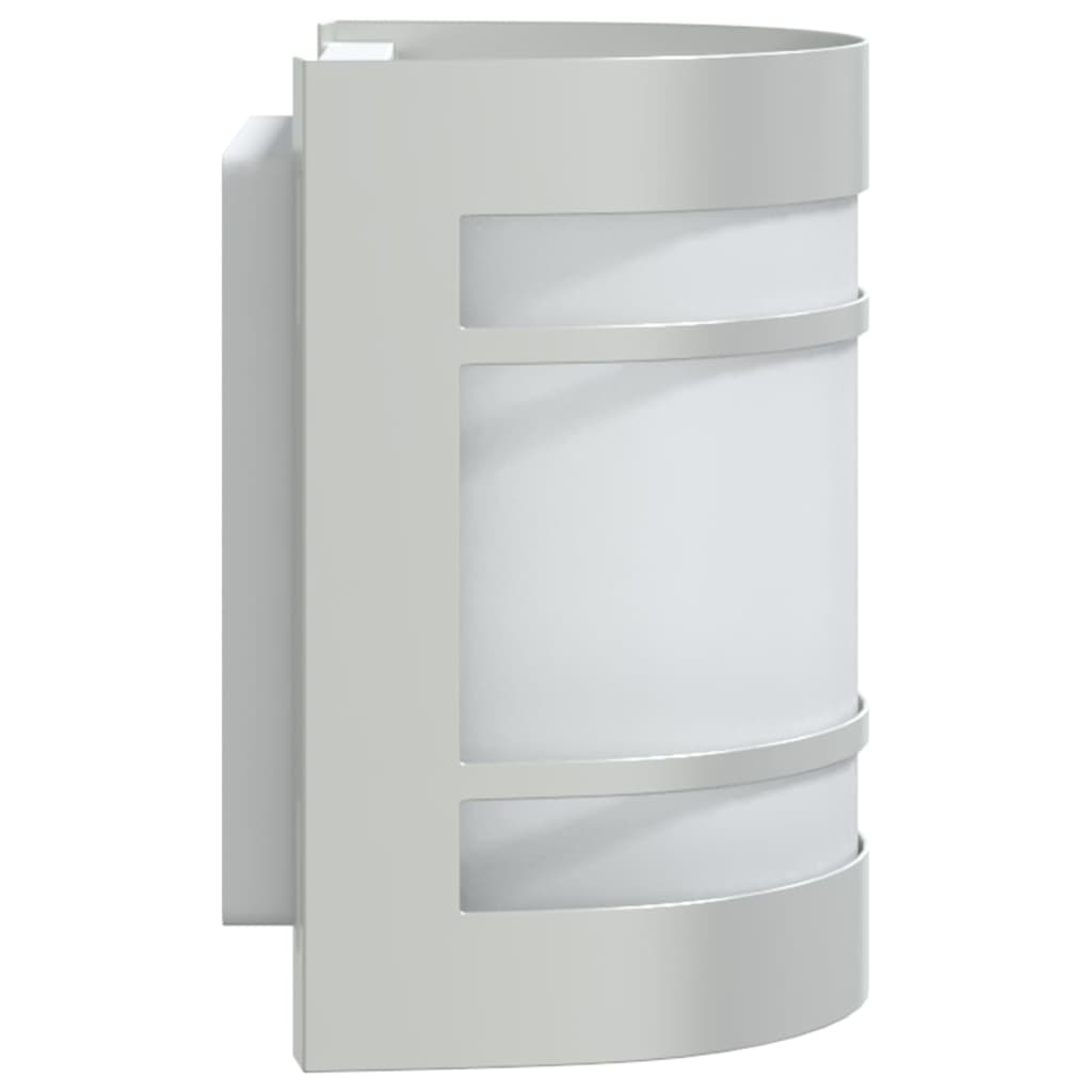 vidaXL Außenwandleuchten 2 Stk. Silbern Edelstahl - Image 5