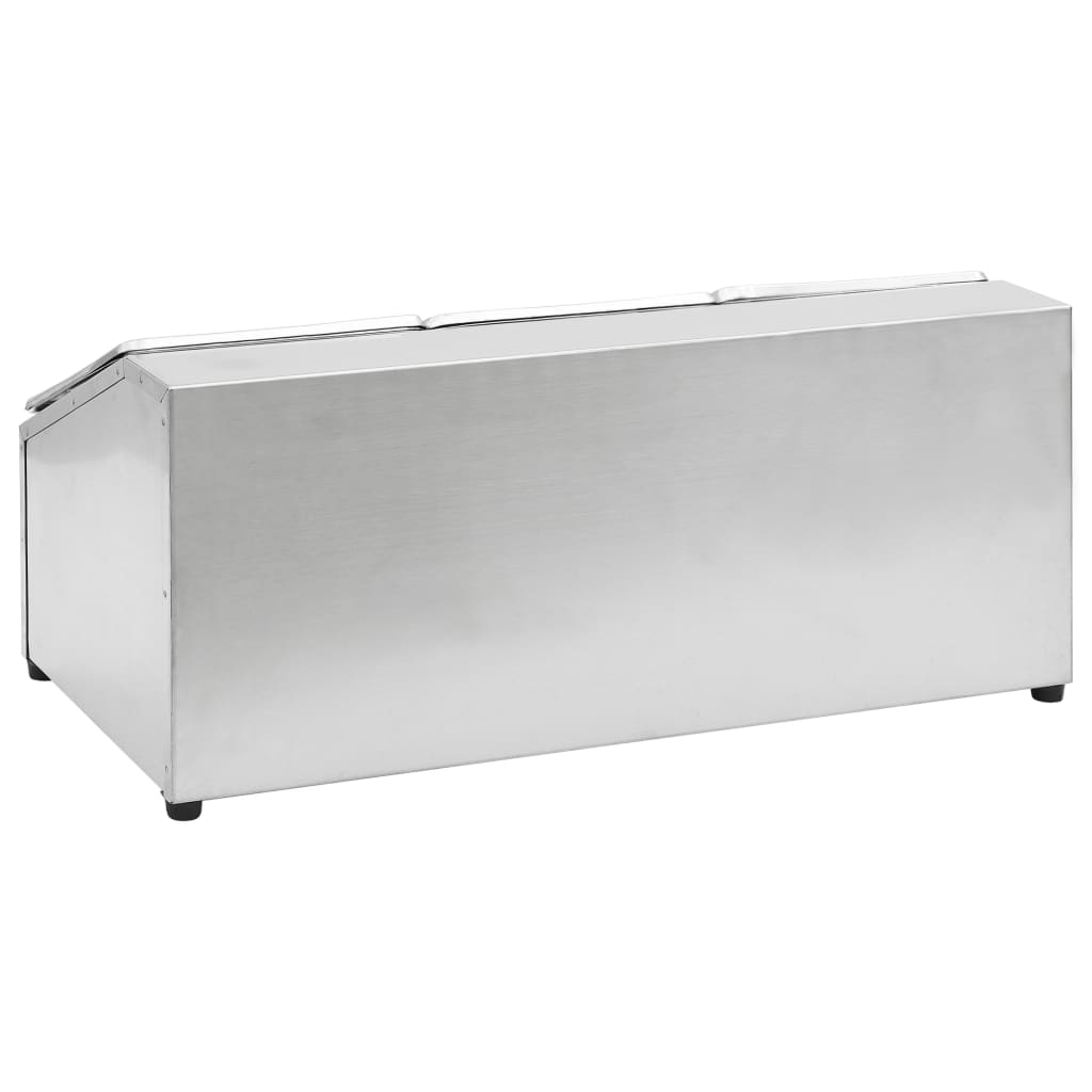 vidaXL Gastronorm-Ständer mit 3 GN 1/6 Behältern Edelstahl - Image 5
