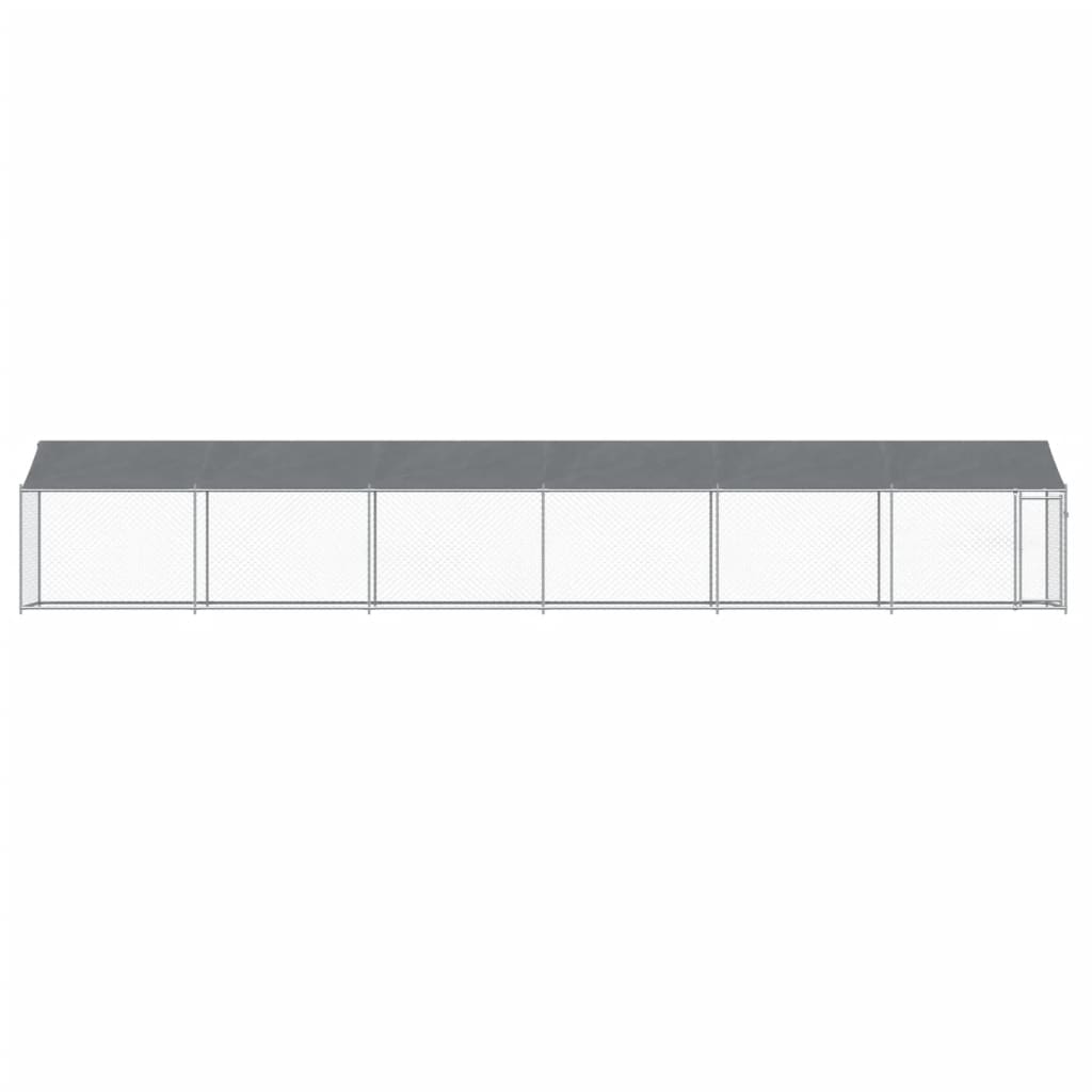 vidaXL Hundezwinger mit Dach und Tür Grau 12x2x2 m Verzinkter Stahl - Image 4