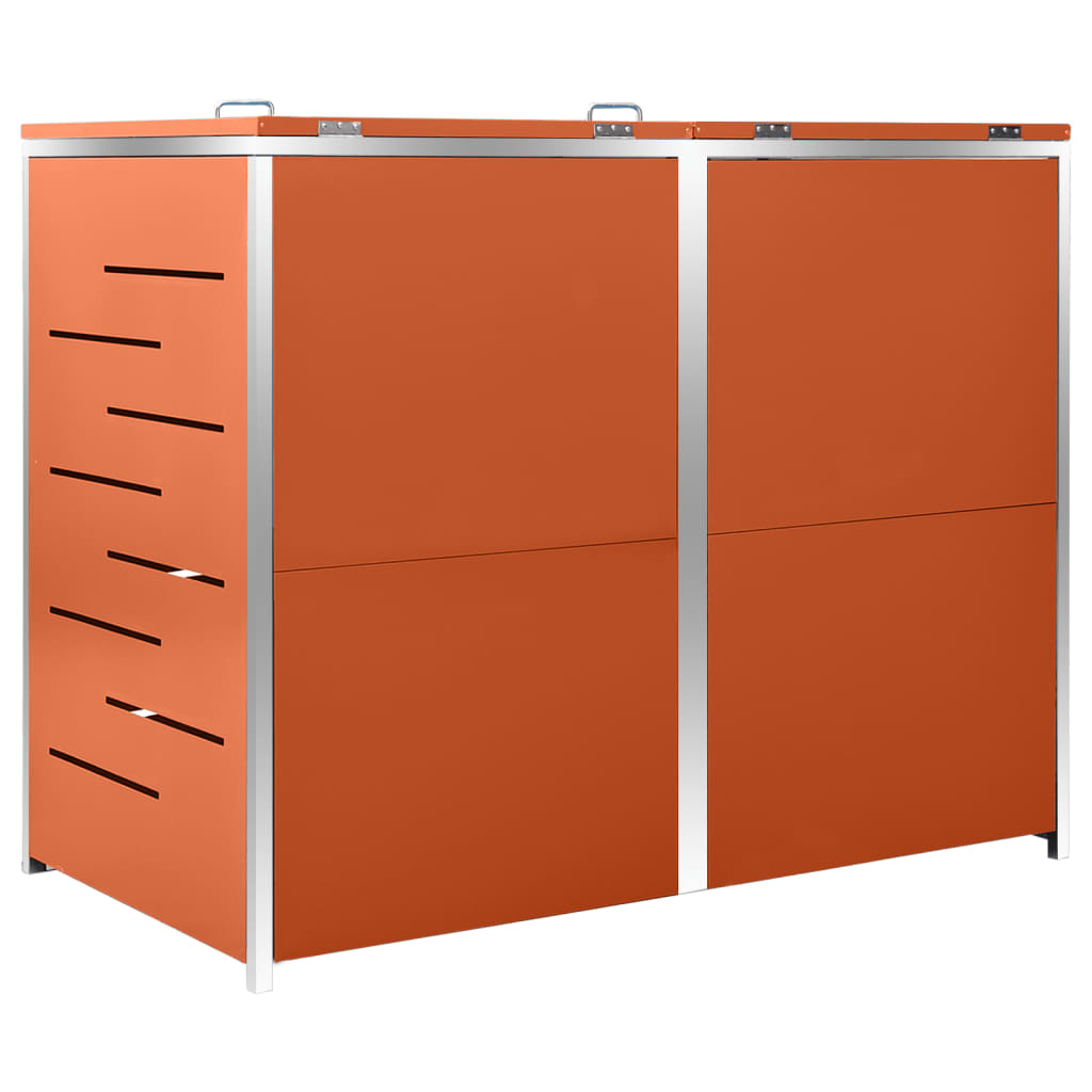 vidaXL Mülltonnenbox für 2 Tonnen 138x77,5x112,5 cm Edelstahl - Image 4