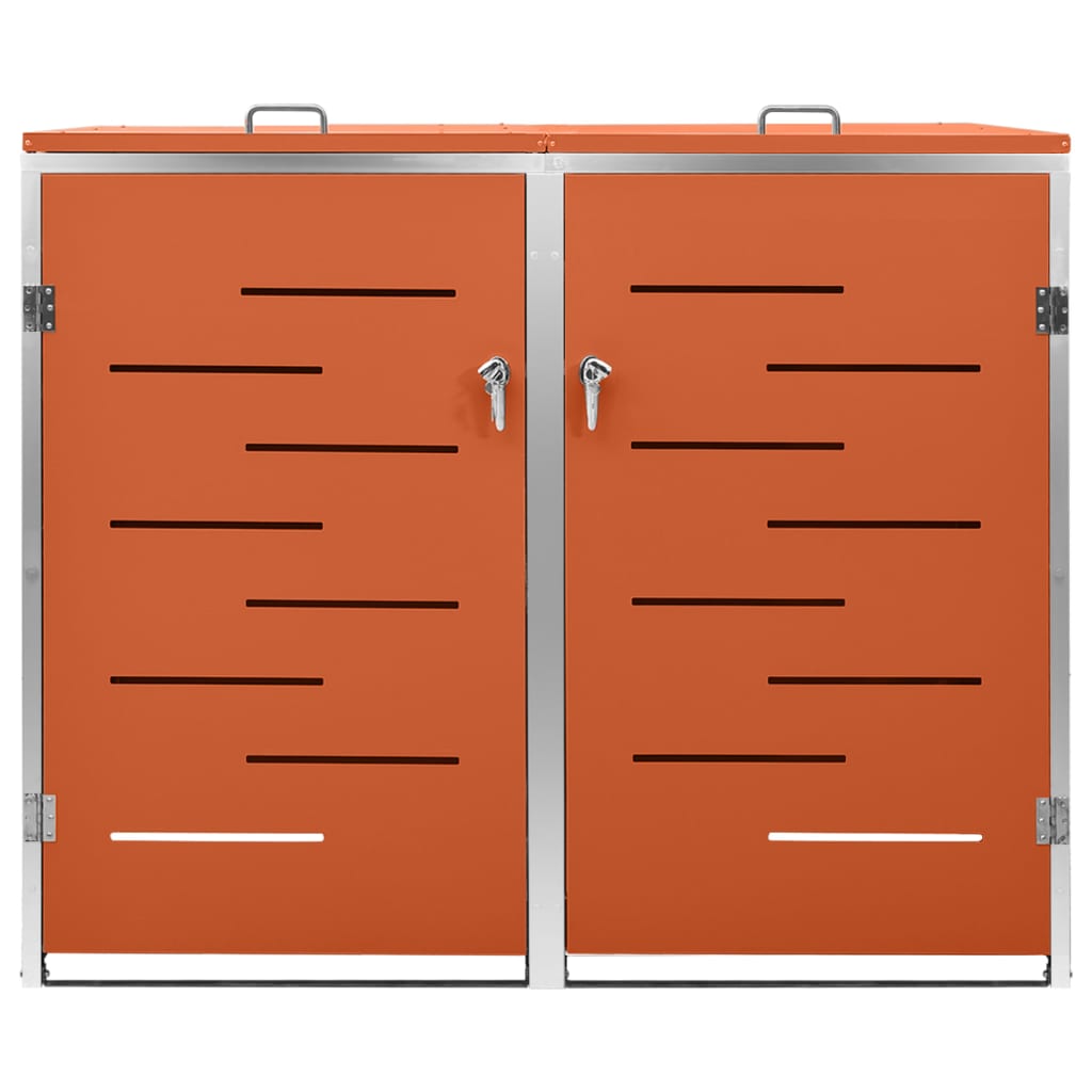 vidaXL Mülltonnenbox für 2 Tonnen 138x77,5x112,5 cm Edelstahl - Image 3
