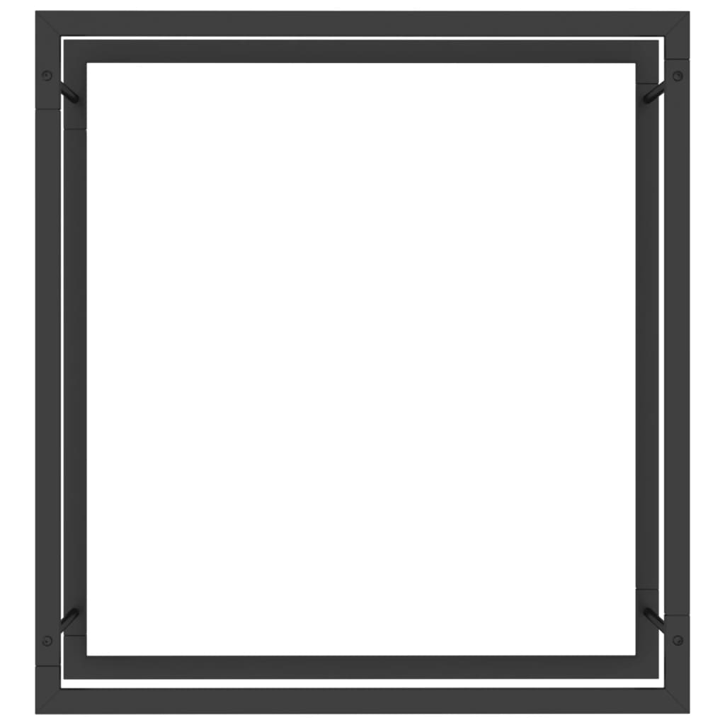 vidaXL Brennholzregal Mattschwarz 80x28x86 cm Stahl - Image 3