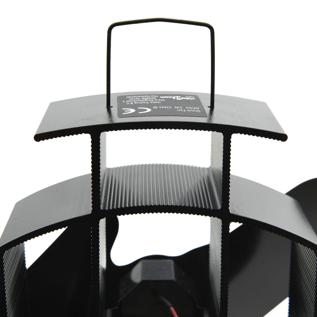 vidaXL Ofenventilator Wärmebetrieben 2 Blätter Schwarz - Image 6