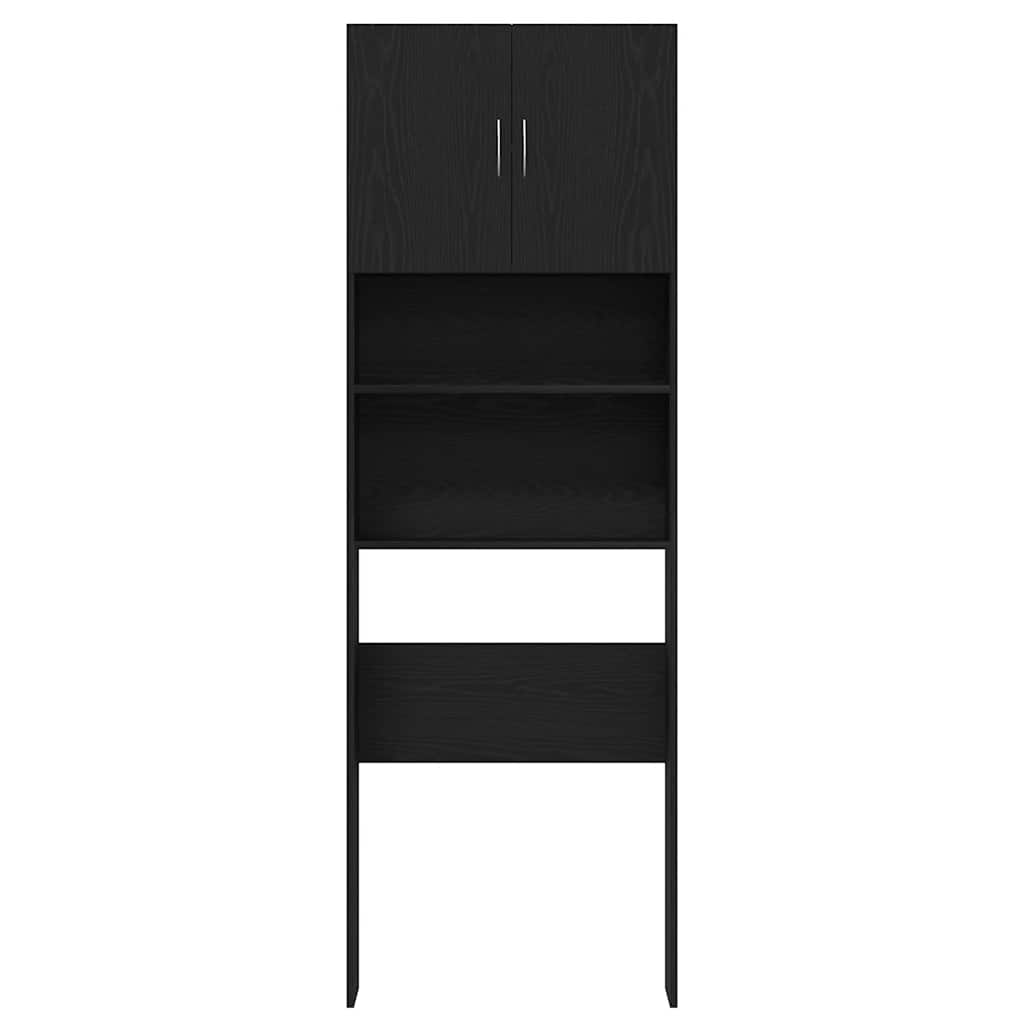 vidaXL Waschmaschinenschrank Schwarz Eichen-Optik 64x24x190 cm - Image 6