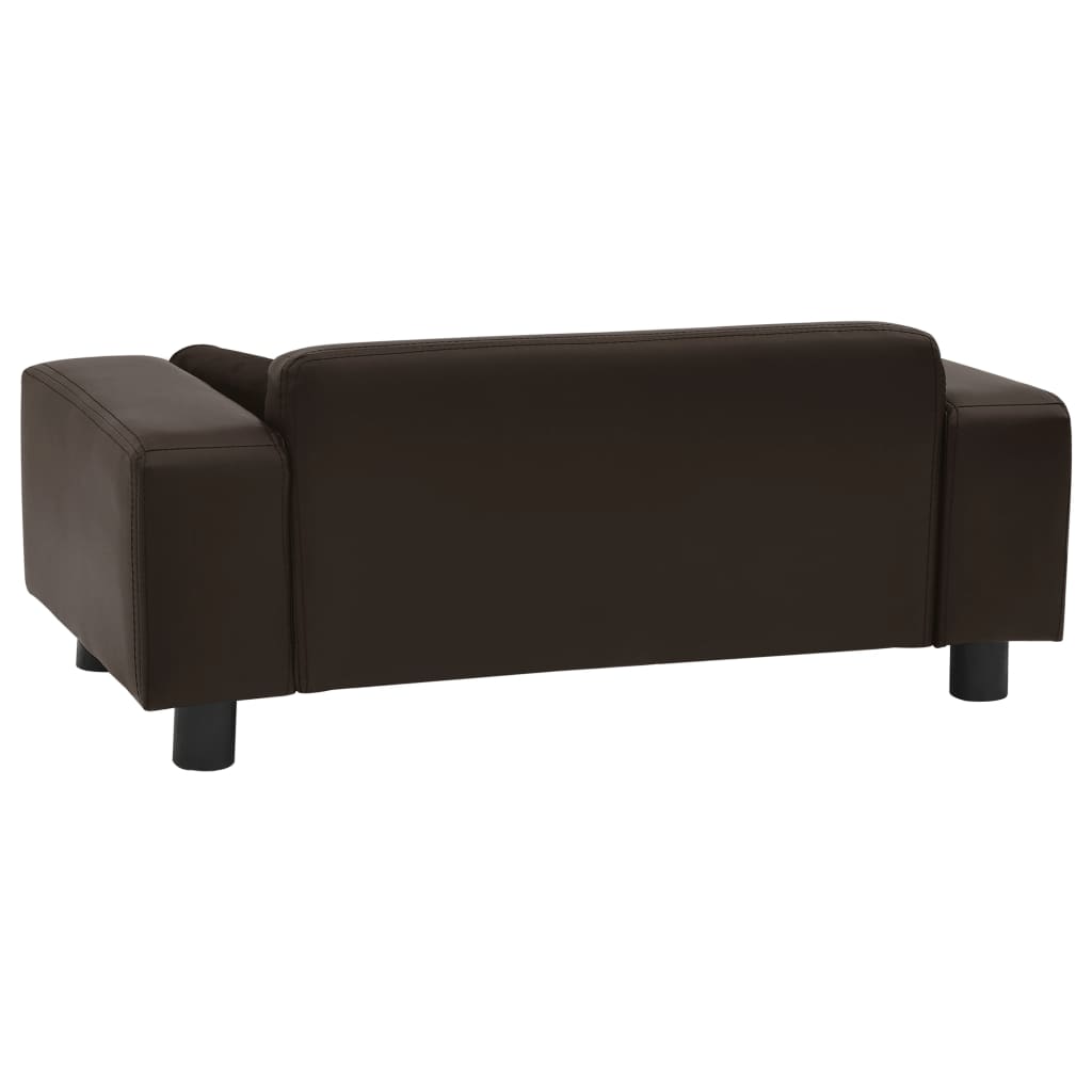 vidaXL Hundesofa Braun 81x43x31 cm Plüsch und Kunstleder - Image 4