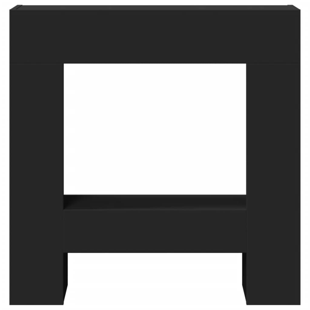 vidaXL Kaminumrandung Schwarz 81x18x82 cm Holzwerkstoff - Image 4