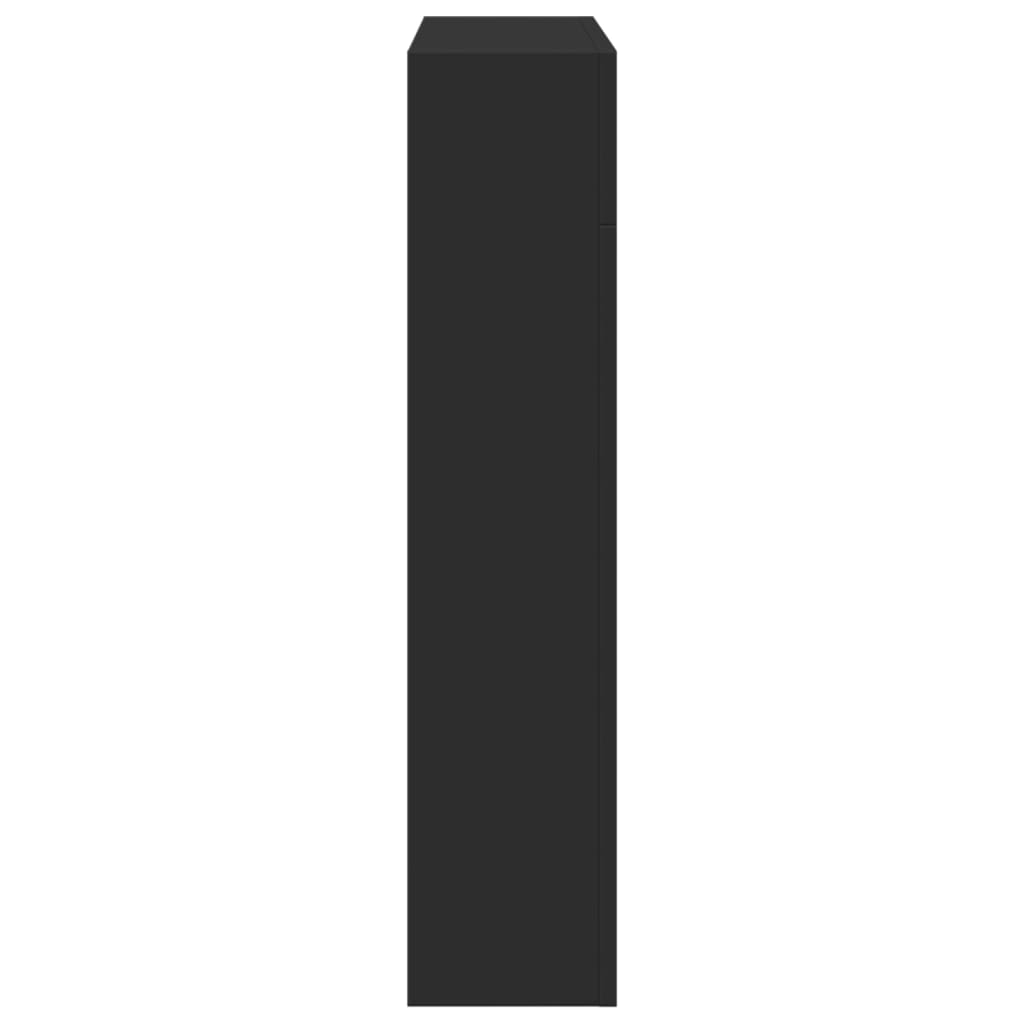 vidaXL Kaminumrandung Schwarz 81x18x82 cm Holzwerkstoff - Image 5