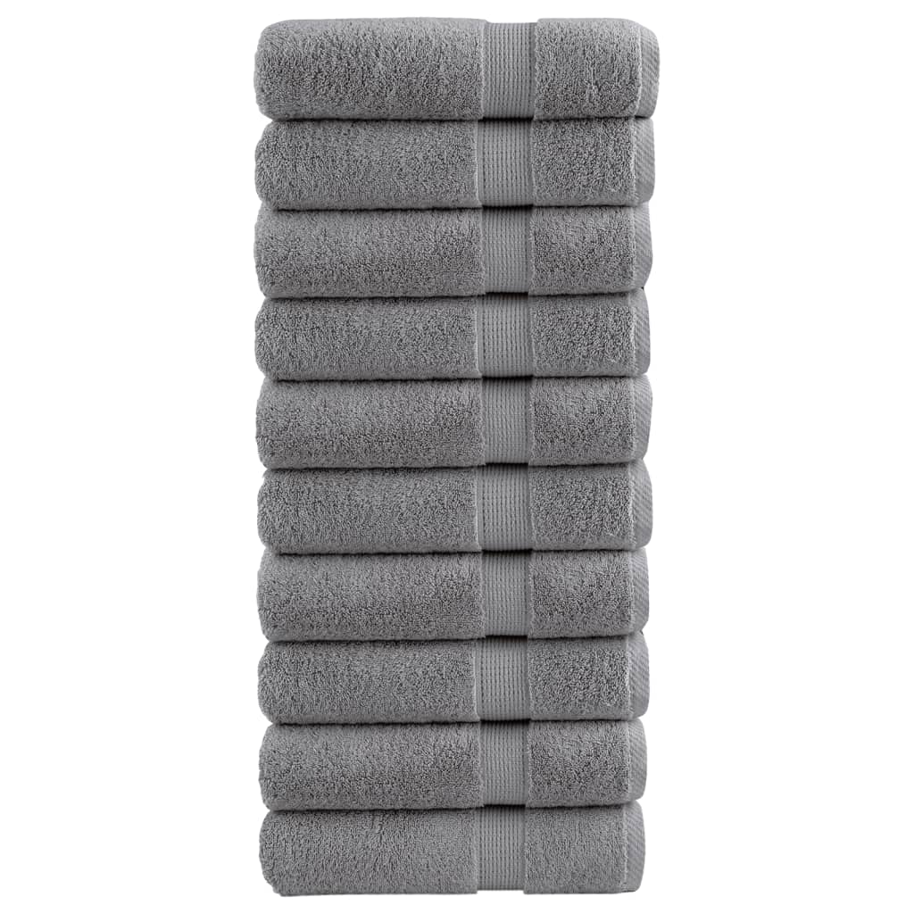 vidaXL Premium-Handtücher SOLUND 10 Stk. Grau 50x100 cm 600 g/m²