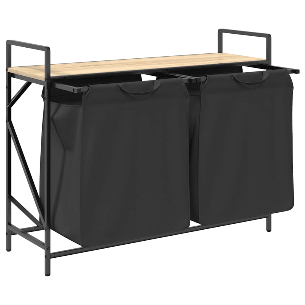 vidaXL Wäschekorb 2 Fächer mit Ablage Sonoma-Eiche - Image 5