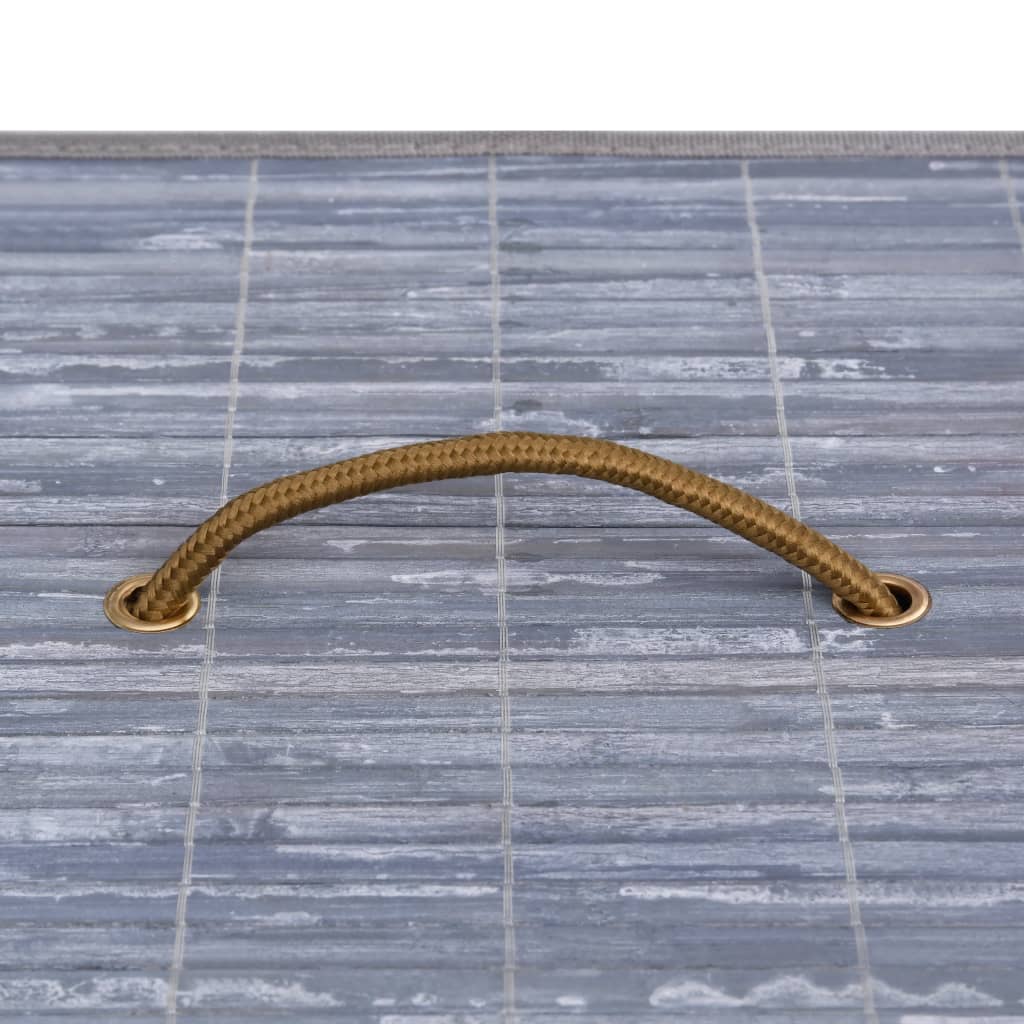 vidaXL Bambus-Wäschekorb mit 1 Fach Grau 83 L - Image 6