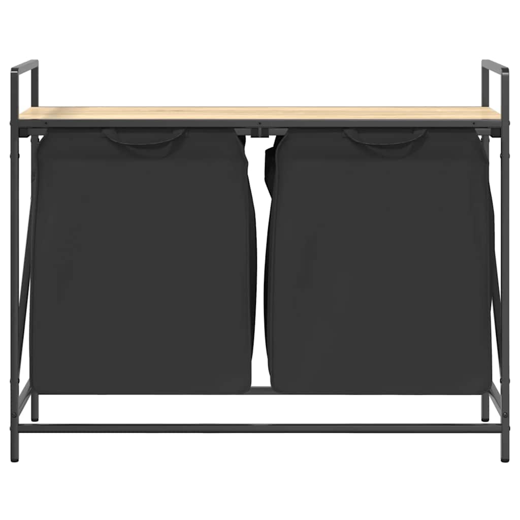 vidaXL Wäschekorb 2 Fächer mit Ablage Sonoma-Eiche - Image 6